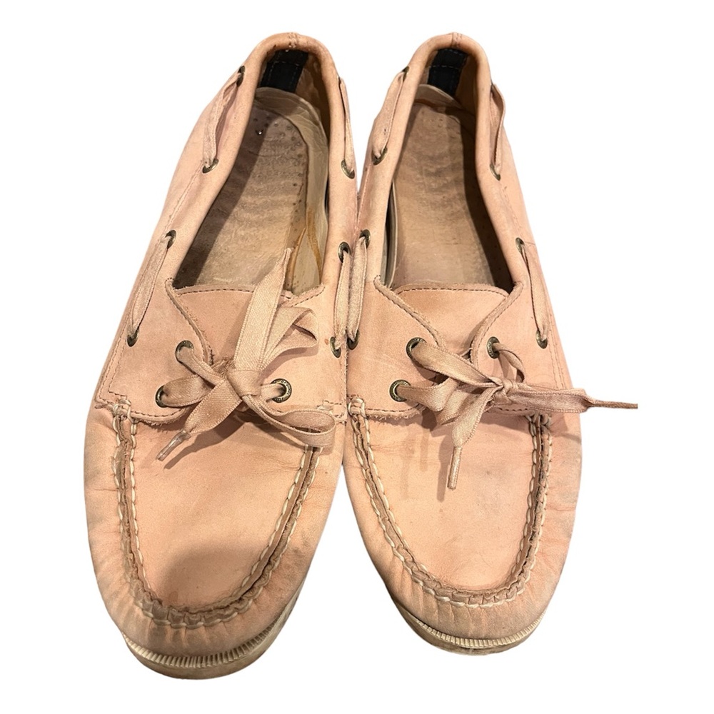 Sperry Topsider Light Pink Ribbon Boat Shoes - Picture 5 of 7